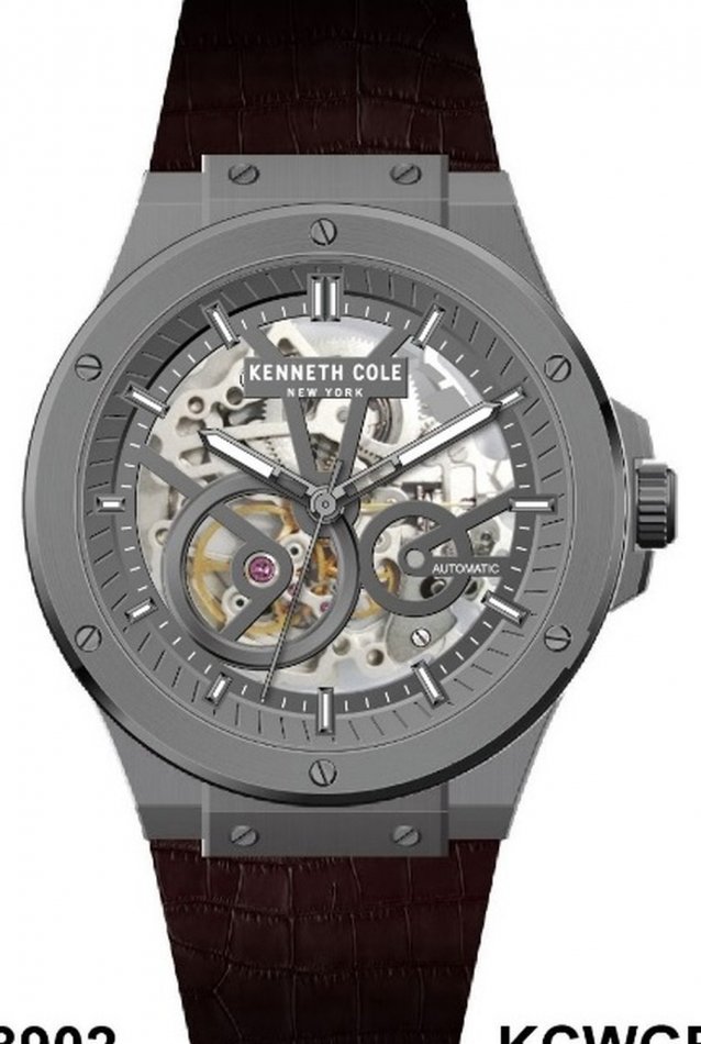 Zegarek męski KENNETH COLE KCWGX0063901 brązowy klasyczny skeleton