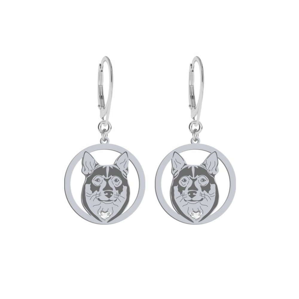 Kolczyki Srebrne z psem Swedish Vallhund 925 Prezent Biżuteria GRAWER
