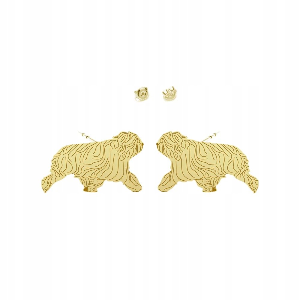 Kolczyki Złote z Polski Owczarek Nizinny 925 Biżuteria Sztyfty DEDYKACJA