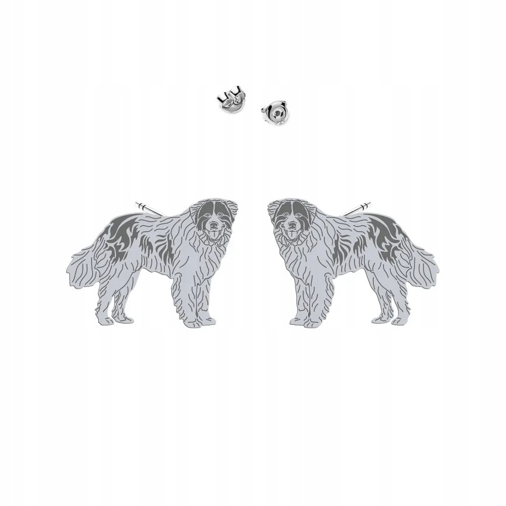 Kolczyki Srebrne Bośniacko-Chorwacki Pies Pasterski 925 Kobieta DEDYKACJA