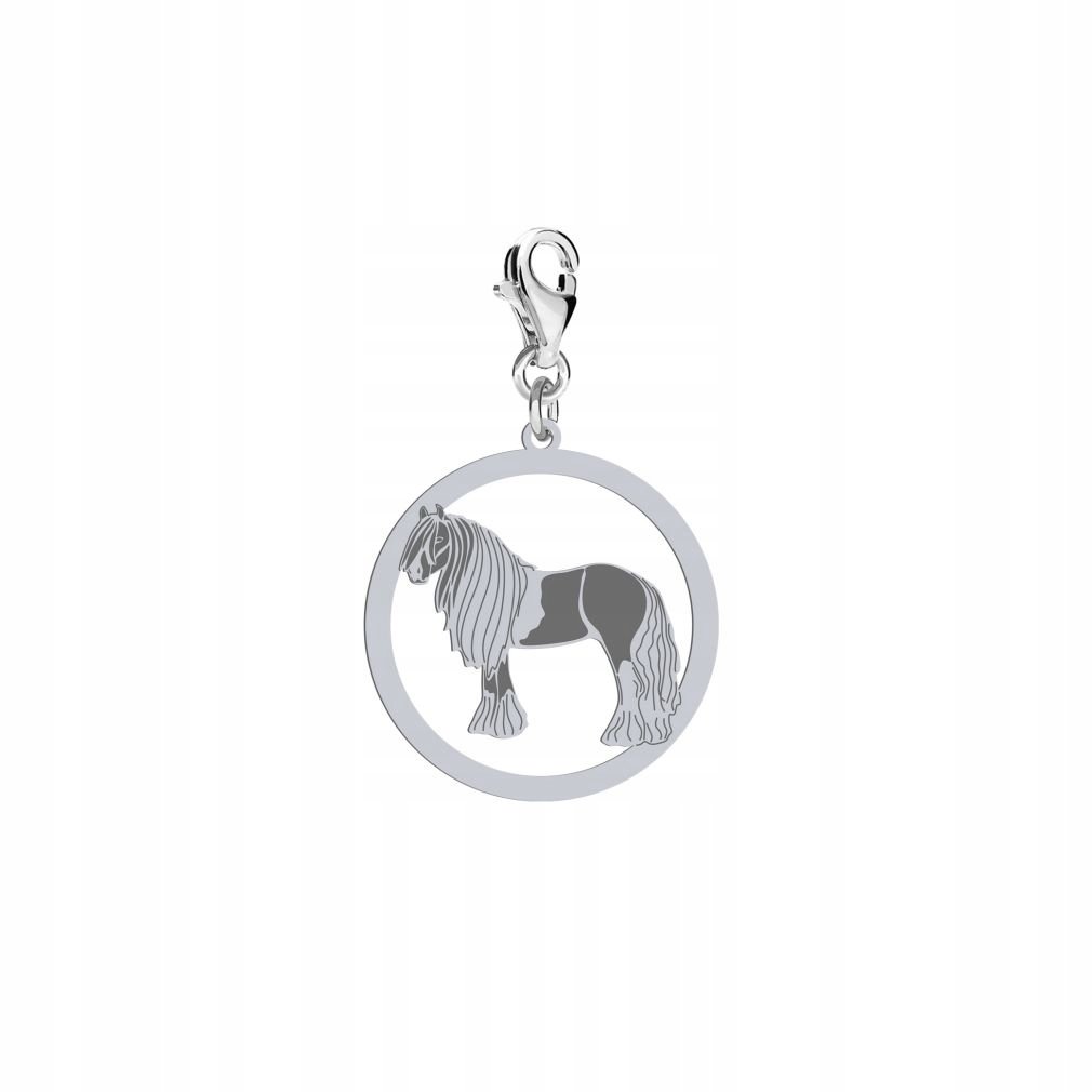 Charms Srebrny Vanner Koń Cygański 925 Biżuteria Kobieta Prezent DEDYKACJA