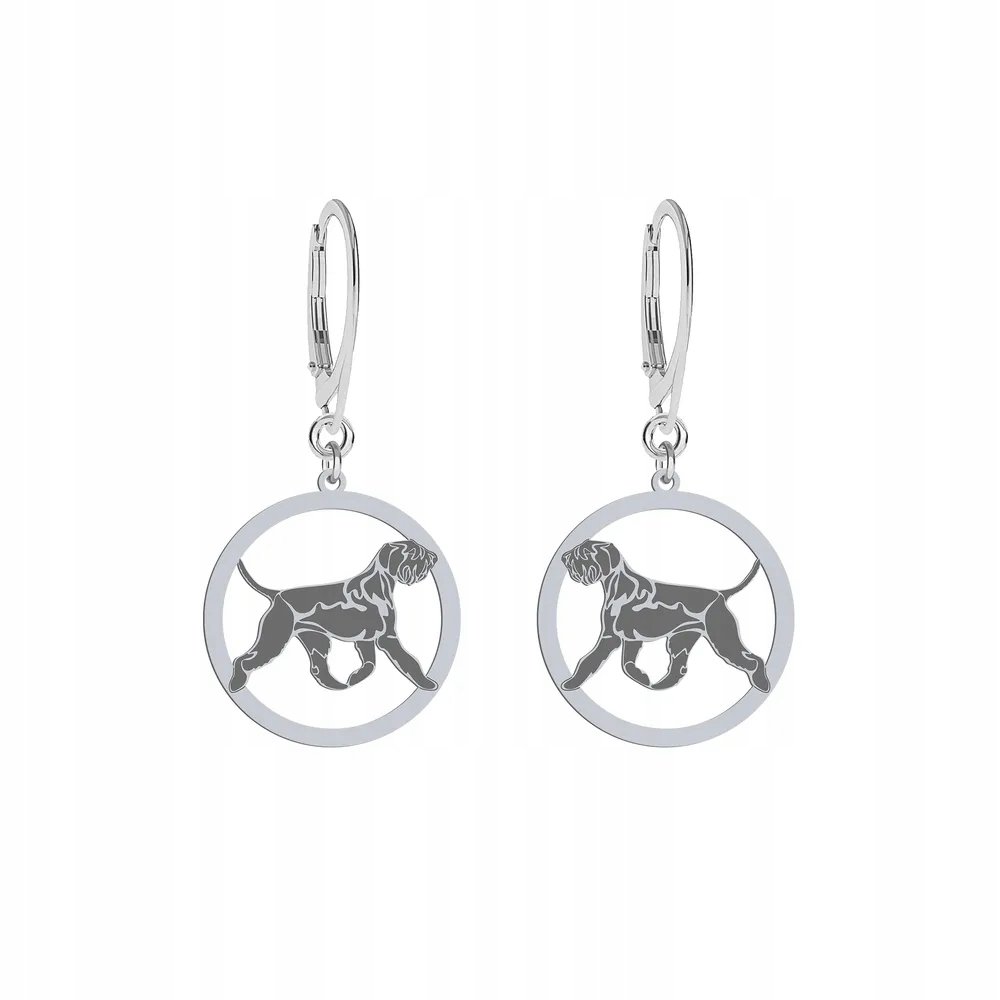 Kolczyki Srebrne z Sznaucer Olbrzym 925 Biżuteria Bigiel Prezent GRAWER