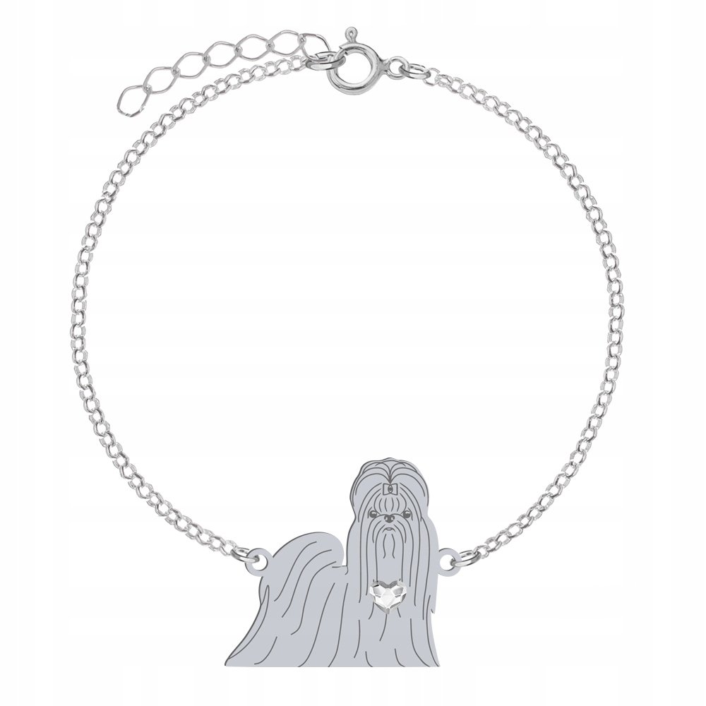 Bransoletka Srebrna z psem Shih Tzu 925 Prezent Łańcuszek Biżuteria GRAWER