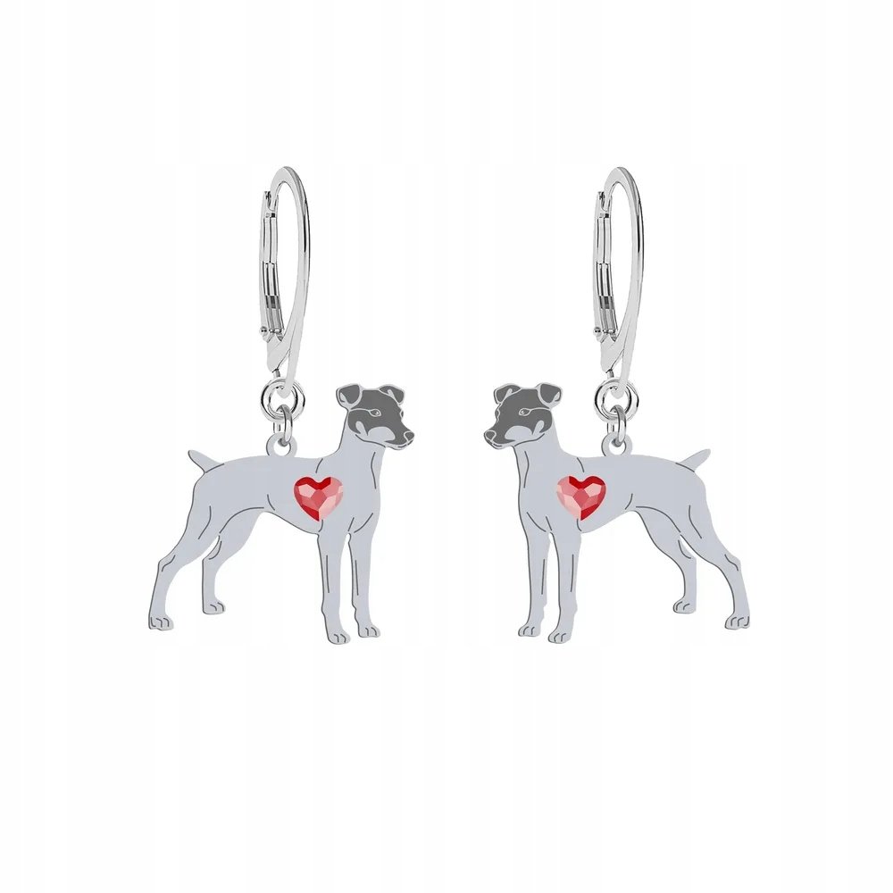 Kolczyki Srebrne z Terier Japoński 925 Prezent Kobieta Biżuteria GRAWER