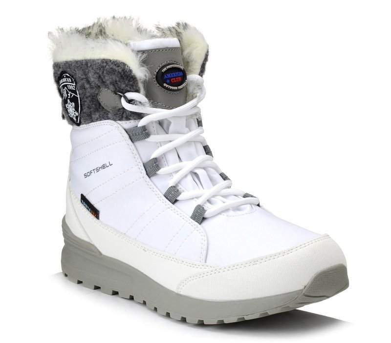 Buty zimowe dziecięce ocieplane śniegowce białe American Club SN 39/23-32