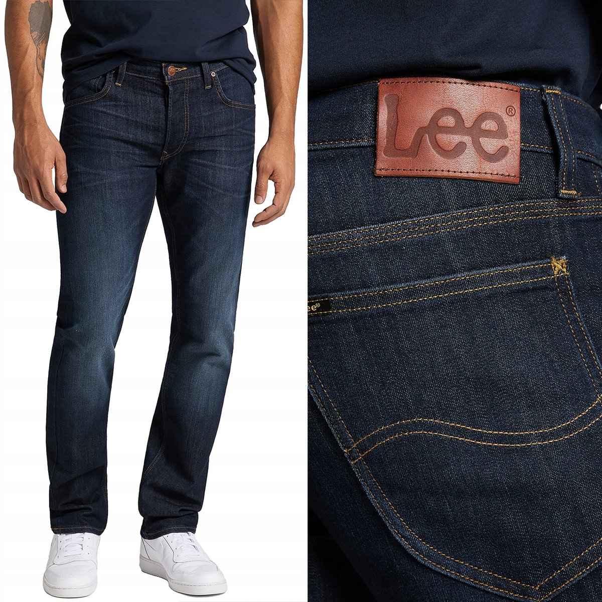 Lee DAREN ZIP FLY REGULAR Strong Hand PROSTE GRANATOWY DżINS W36 L32