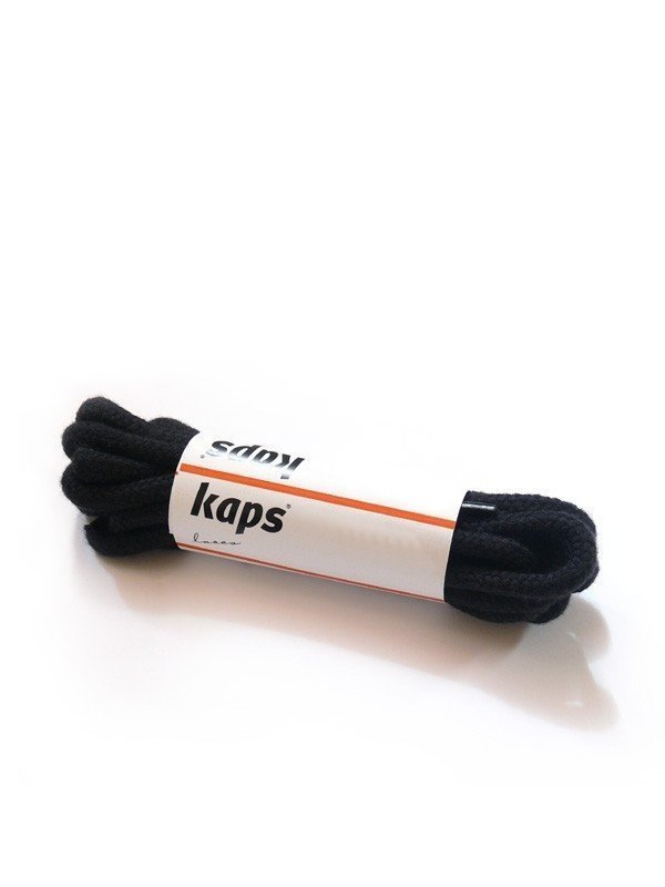 Sznurówki do butów sznurowadła czarne okrągłe grube bawełniane Kaps-200 cm