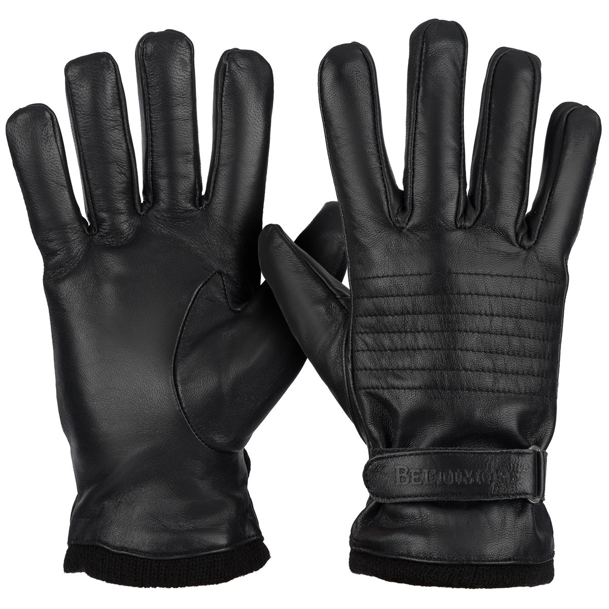 Rękawiczki Skórzane Męskie Zimowe Eleganckie Ciepłe Polar Czarne roz. XL