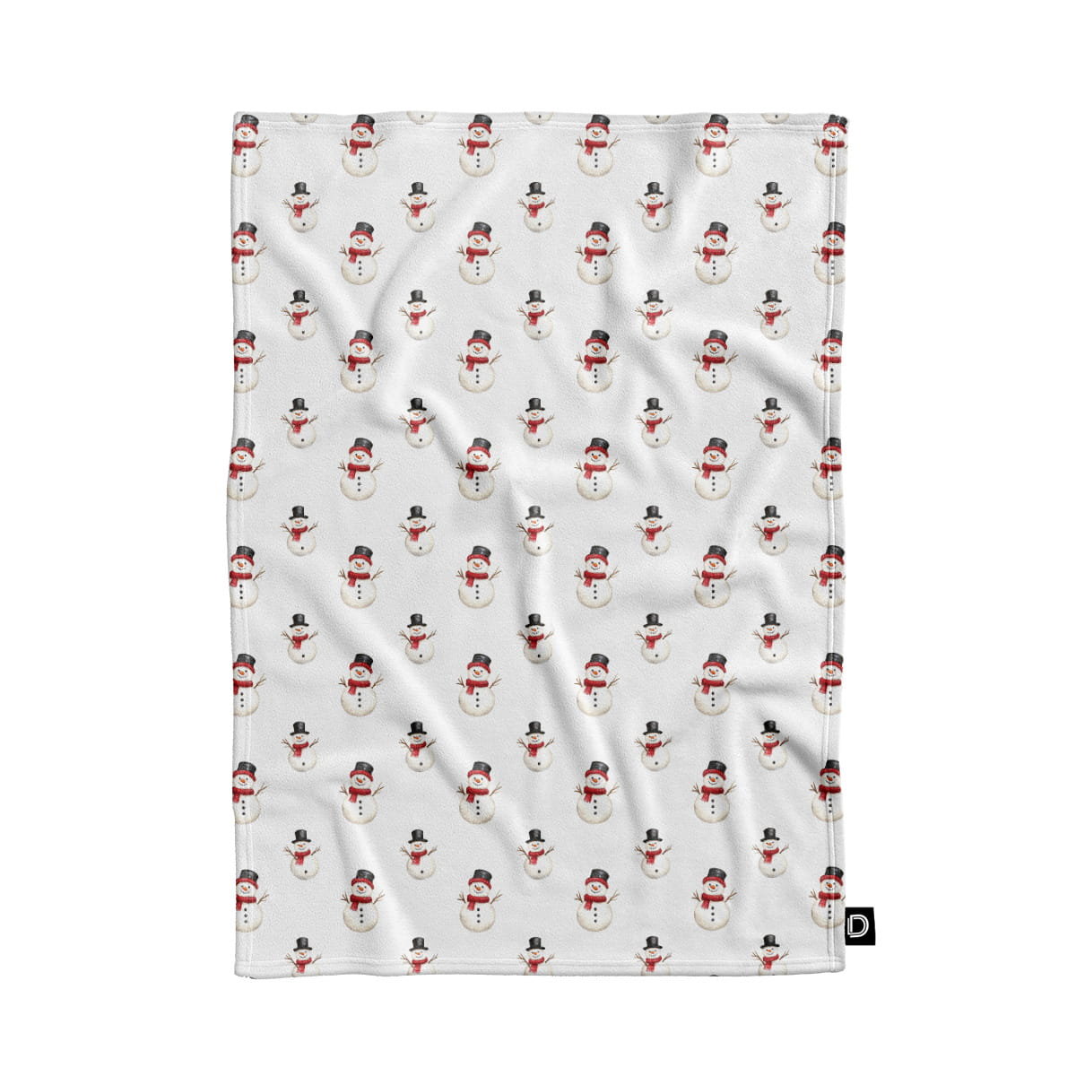 Koc pluszowy WINTER wzór BN81 | Bałwanki 80 x 60 cm