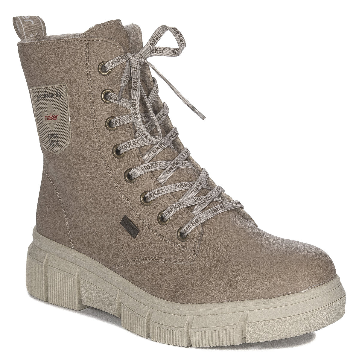 Rieker Botki damskie ocieplane Beige beżowe-36