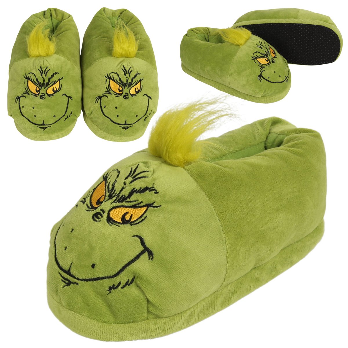 Grinch Zielone kapcie/papcie unisex, ciepłe, miękkie 43-44 EU