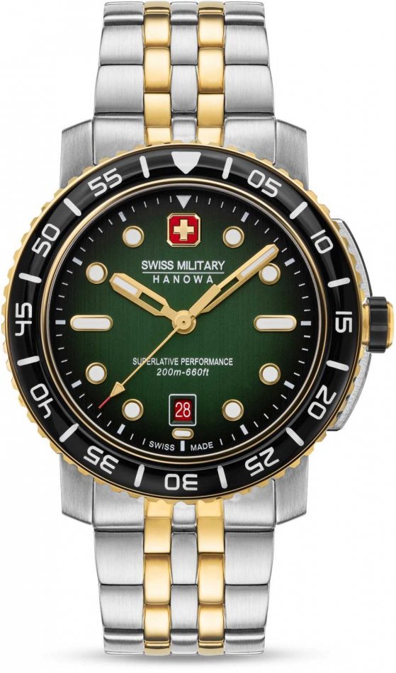 Zestaw męski SWISS MILITARY SMWGH0001761 zielony sportowy do nurkowania