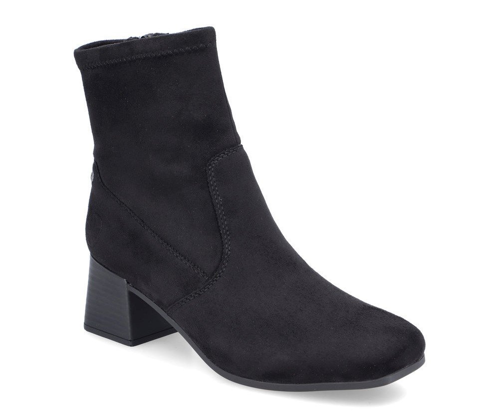 Botki damskie jesienne Rieker 70971-00 na obcasie ocieplane czarne-37