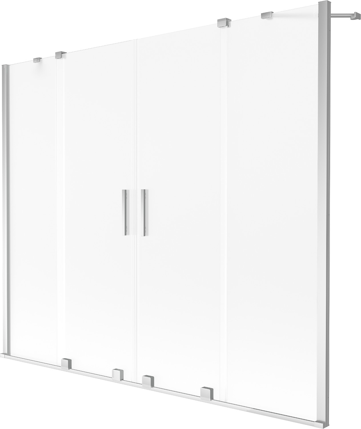 Mexen Velar Duo parawan nawannowy 2-skrzydłowy rozsuwany 200 x 150 cm, szron, chrom - 896-200-000-32-01
