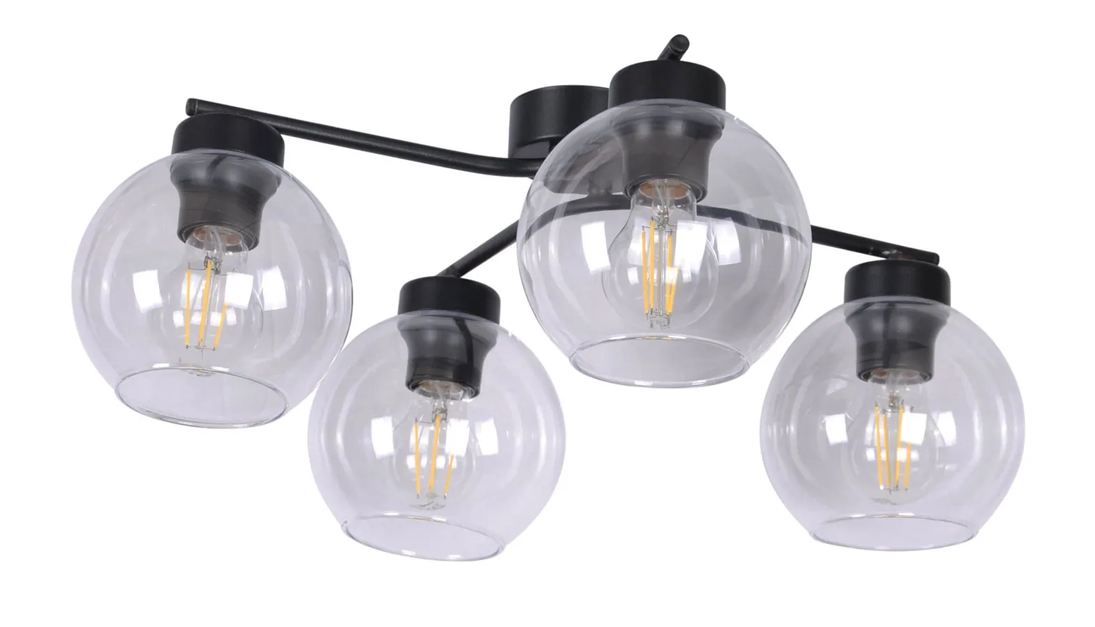 Czteroramienna lampa sufitowa z przezroczystymi kloszami - 3X A797 K3-A31