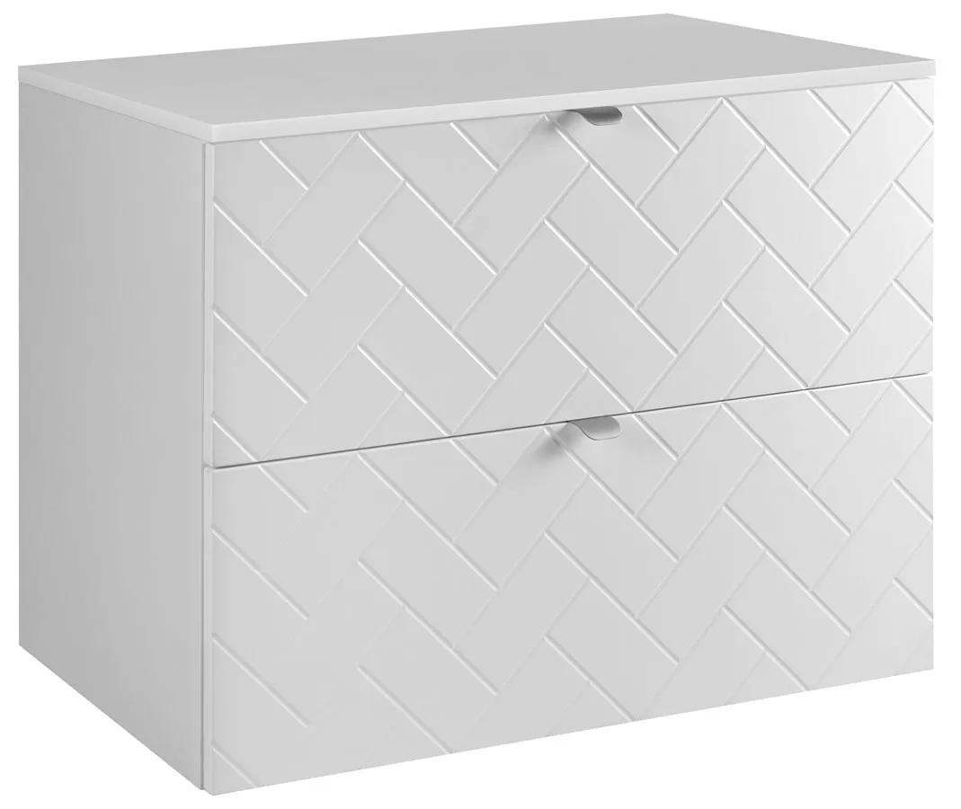 Biała szafka z 2 szufladami pod umywalkę 80 cm H2-L75