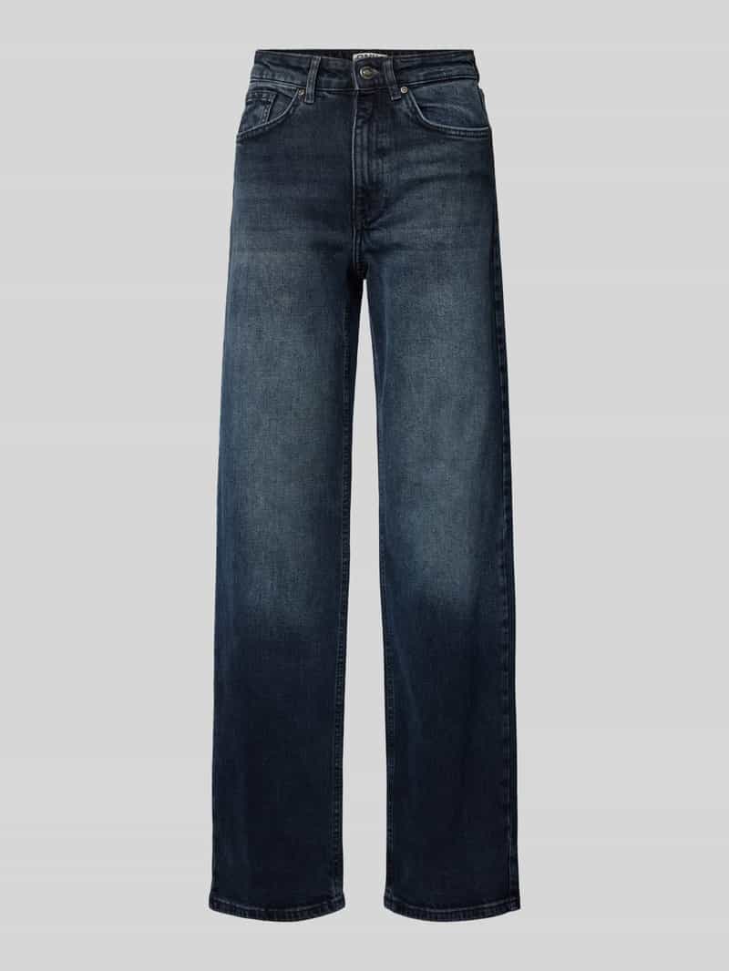 Jeansy z wysokim stanem i szeroką nogawką z bawełną model ‘JUICY’