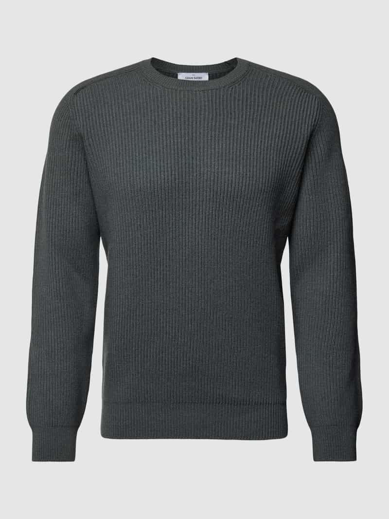 Sweter z dzianiny z okrągłym dekoltem