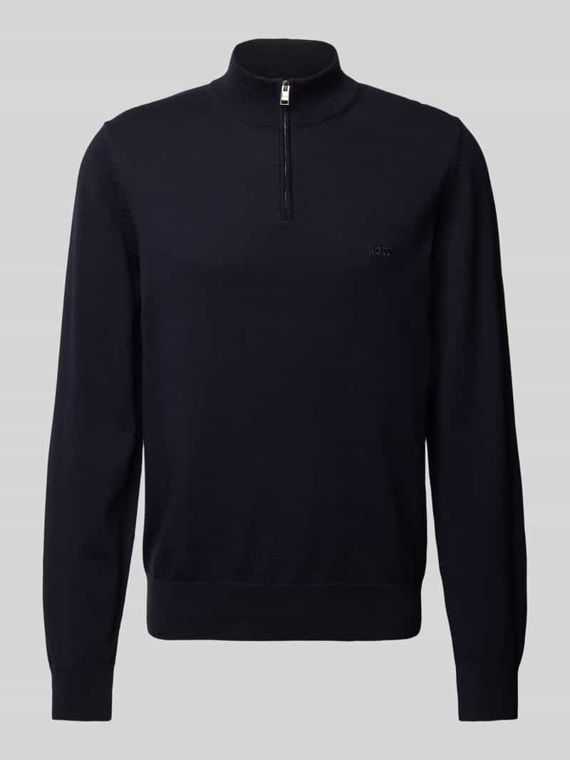 Sweter z dzianiny z krótkim zamkiem błyskawicznym model ‘Padro’