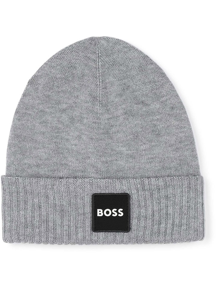 Hugo Boss Kids Czapka beanie w kolorze szarym
