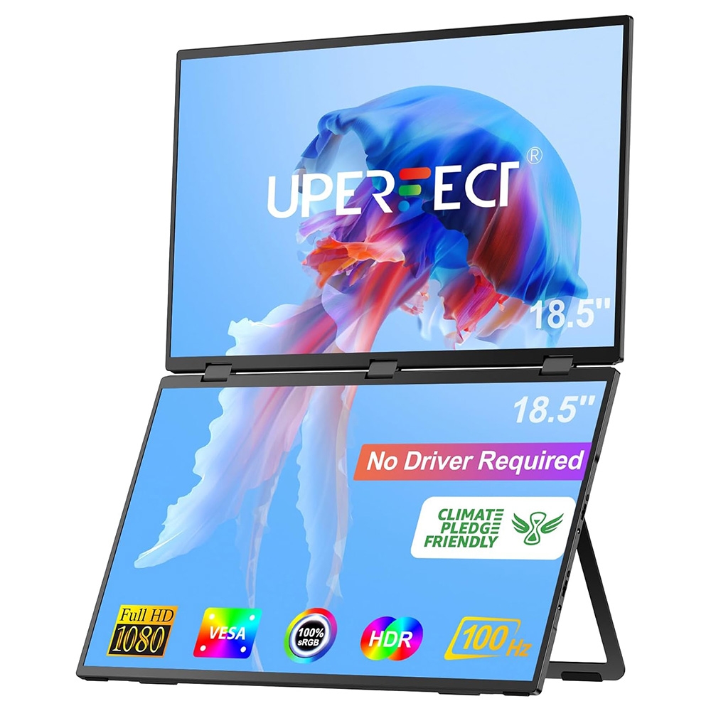 UPERFECT Delta Max 18,5 cali, ekran IPS 1920*1080, częstotliwość odświeżania 100Hz - Czarny