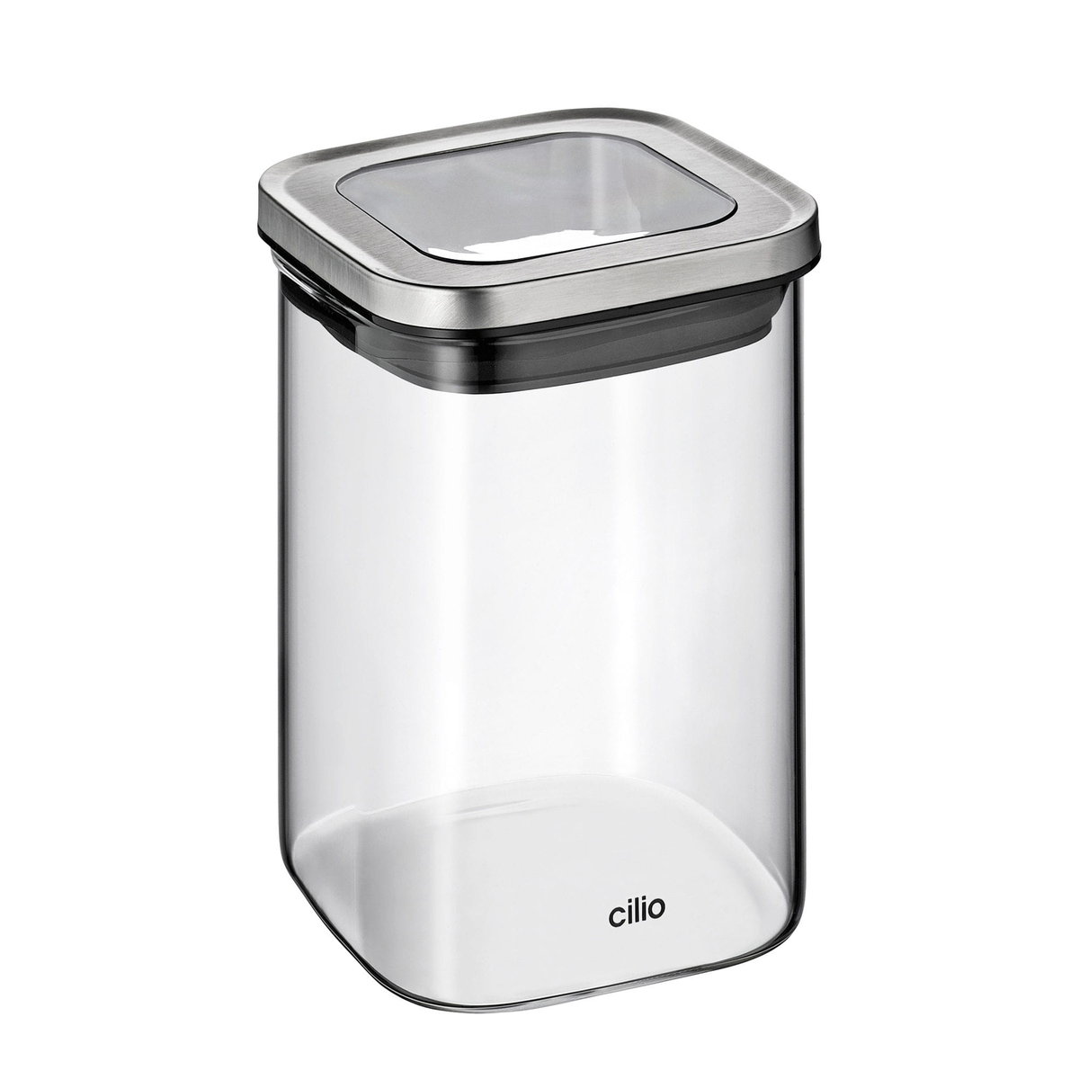Pojemnik kuchenny, szkło borokrzemowe/stal nierdzewna, 10 x 10 x 14,5 cm, 1,0 l / Cilio
