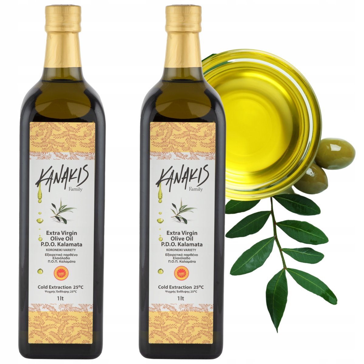 2 x Oliwa z Oliwek Extra Virgin Grecka 1000 ml Organiczna Kalamata Kanakis