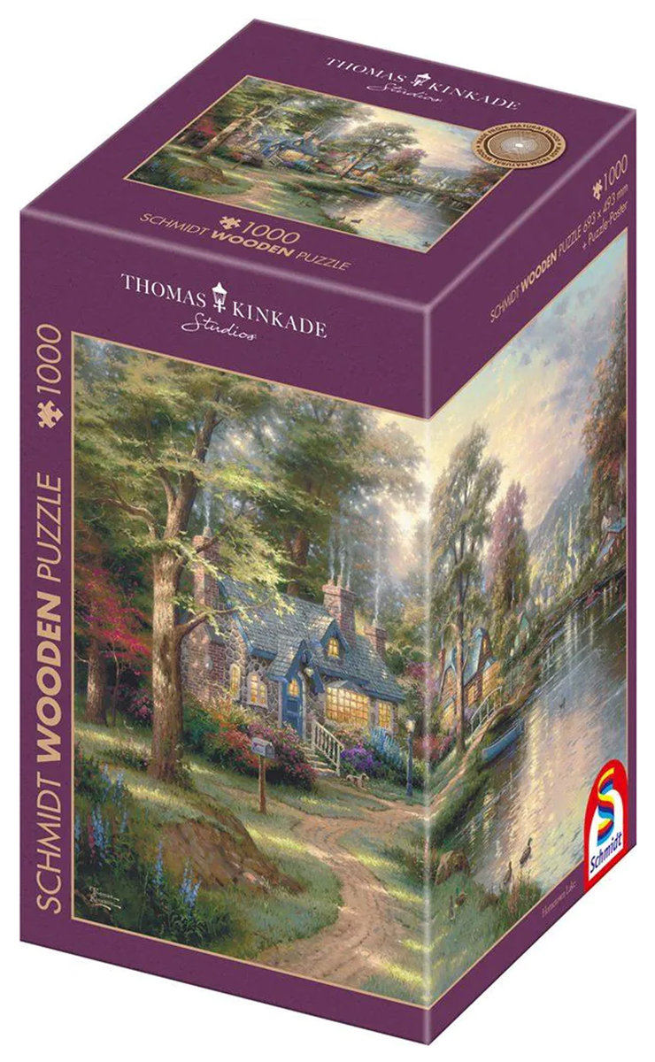 Schmidt, Puzzle PQ THOMAS KINKADE Miasteczko nad rzeką (drewniane), 1000 el.