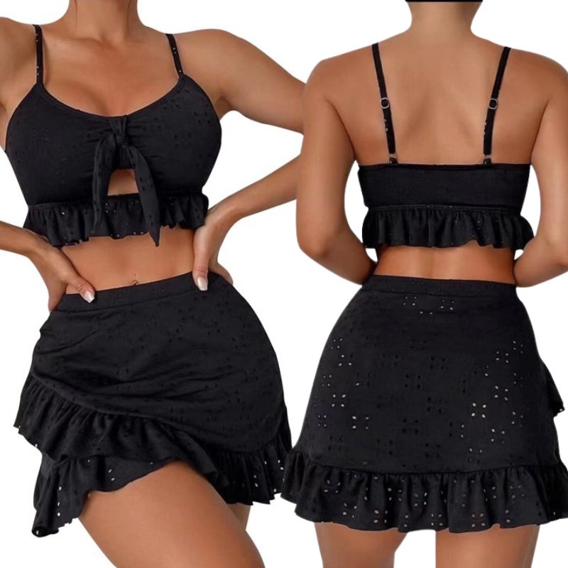 STRÓJ KĄPIELOWY DWUCZĘŚCIOWY PAREO BIKINI WYSOKI STAN MODELUJĄCY DAMSKI