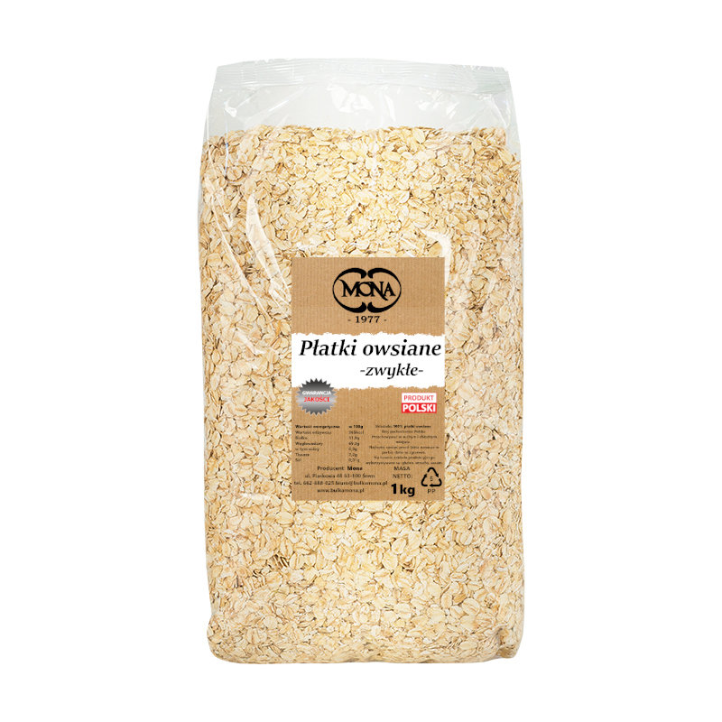 Płatki Owsiane Zwykłe 1kg MONA