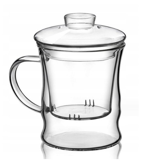 Kubek Szklanka Termiczna Z Zaparzaczem Podwójna Ścianka Prezent 350ml