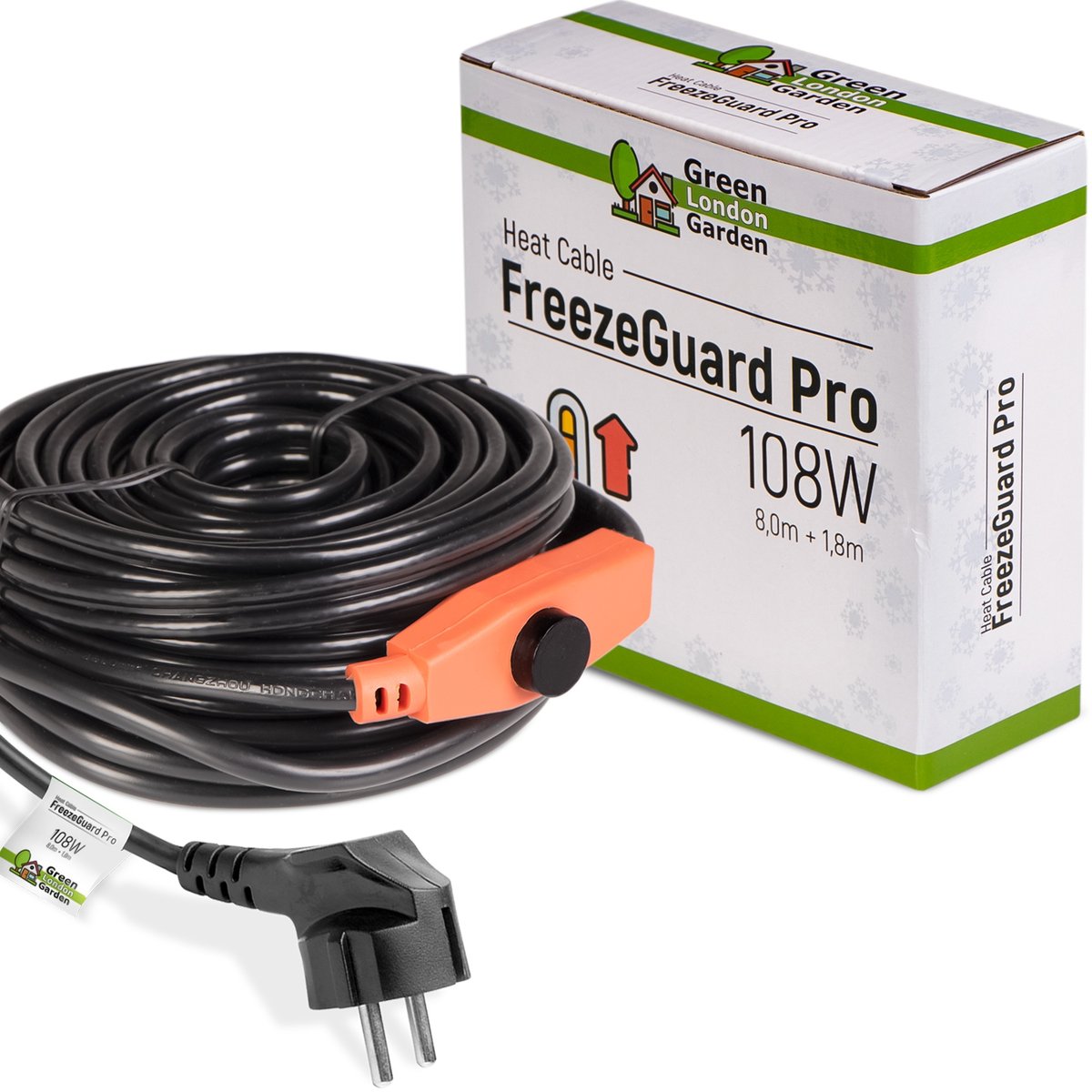 PRZEWÓD GRZEWCZY Z TERMOSTATEM DO RUR I RYNIEN - G.L.Garden FreezeGuard Pro 108W, 8M