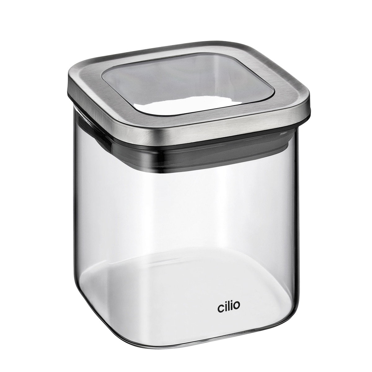 Pojemnik kuchenny, szkło borokrzemowe/stal nierdzewna, 10 x 10 x 10 cm, 0,65 l / Cilio
