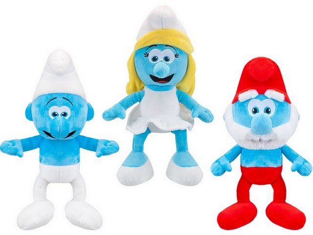 Papa Smerf Smerfetka i Smerf zestaw maskotek 25cm