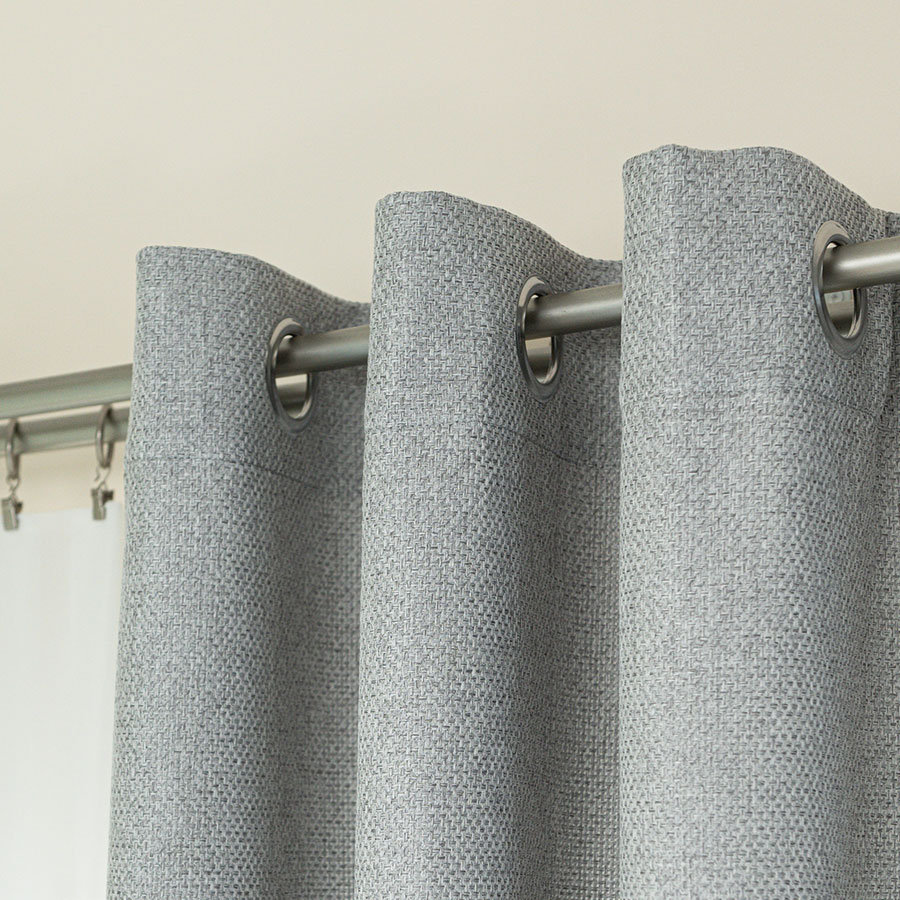 Zasłona gotowa na przelotkach do salonu, kolor jasny szary, rozmiar 140x250 cm, Molly