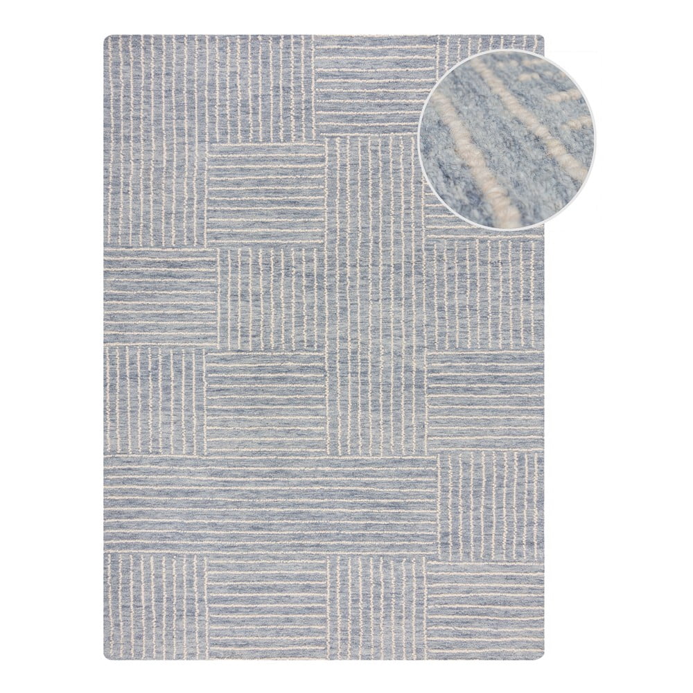 Jasnoniebieski wełniany dywan tkany ręcznie 160x230 cm Memphis Wool – Flair Rugs
