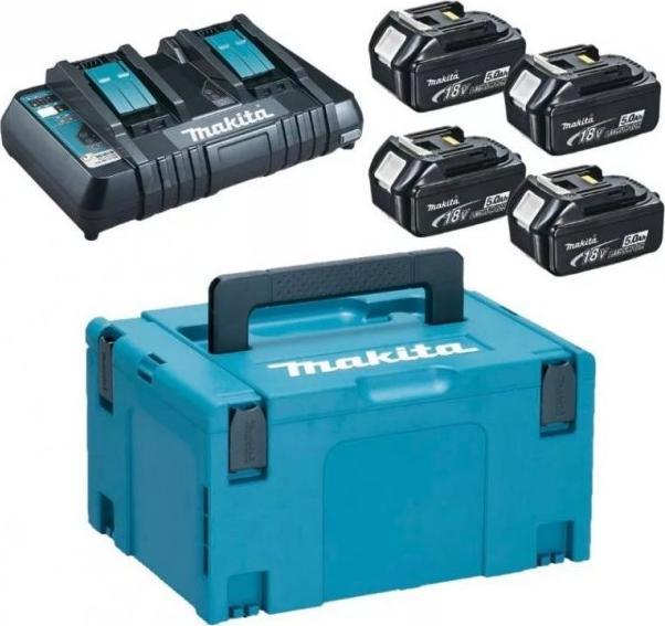 Makita ZESTAW ZASILAJĄCY 18V MAKPAC 4*BL1850+DC18RD