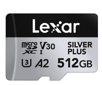 Lexar 512GB microSDXC Silver Plus UHS-I U3 A2 V30