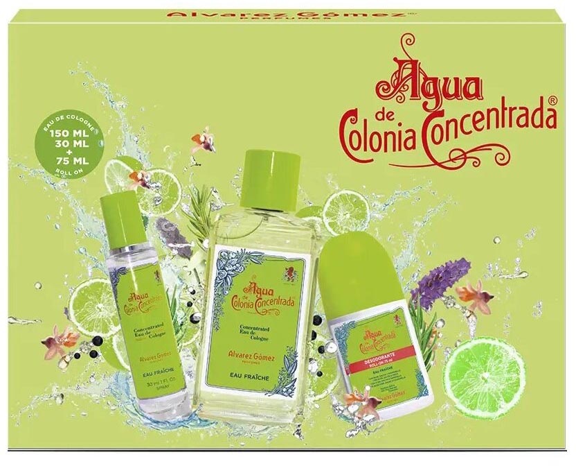 Zestaw unisex Alvarez Gomez Agua Concentrada Eau Fraiche Woda kolońska 150 ml + Woda kolońska 30 ml + Dezodorant w rolce 75 ml (8422385991025)