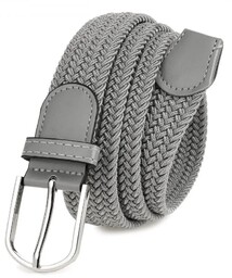 Pasek do spodni pleciony gumowy rozciągliwy unisex szeroki jasny szary