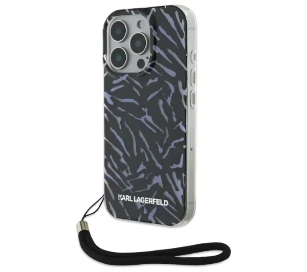 Karl Lagerfeld Zebra With Cord do iPhone 16 Pro Max Fioletowy