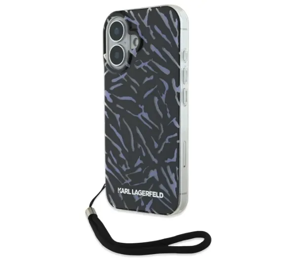Karl Lagerfeld Zebra With Cord do iPhone 16 Plus Fioletowy