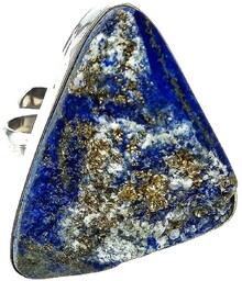 Lapis Lazuli Duży Pierścionek Srebro R10-26 Certyfikat Unikat