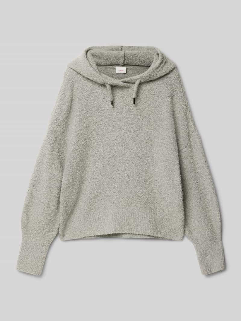 Bluza o kroju comfort fit z włochatej dzianiny z kapturem