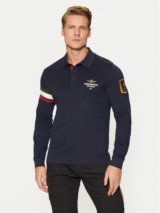 Aeronautica Militare Polo 242PO1816J558 Granatowy Regular Fit