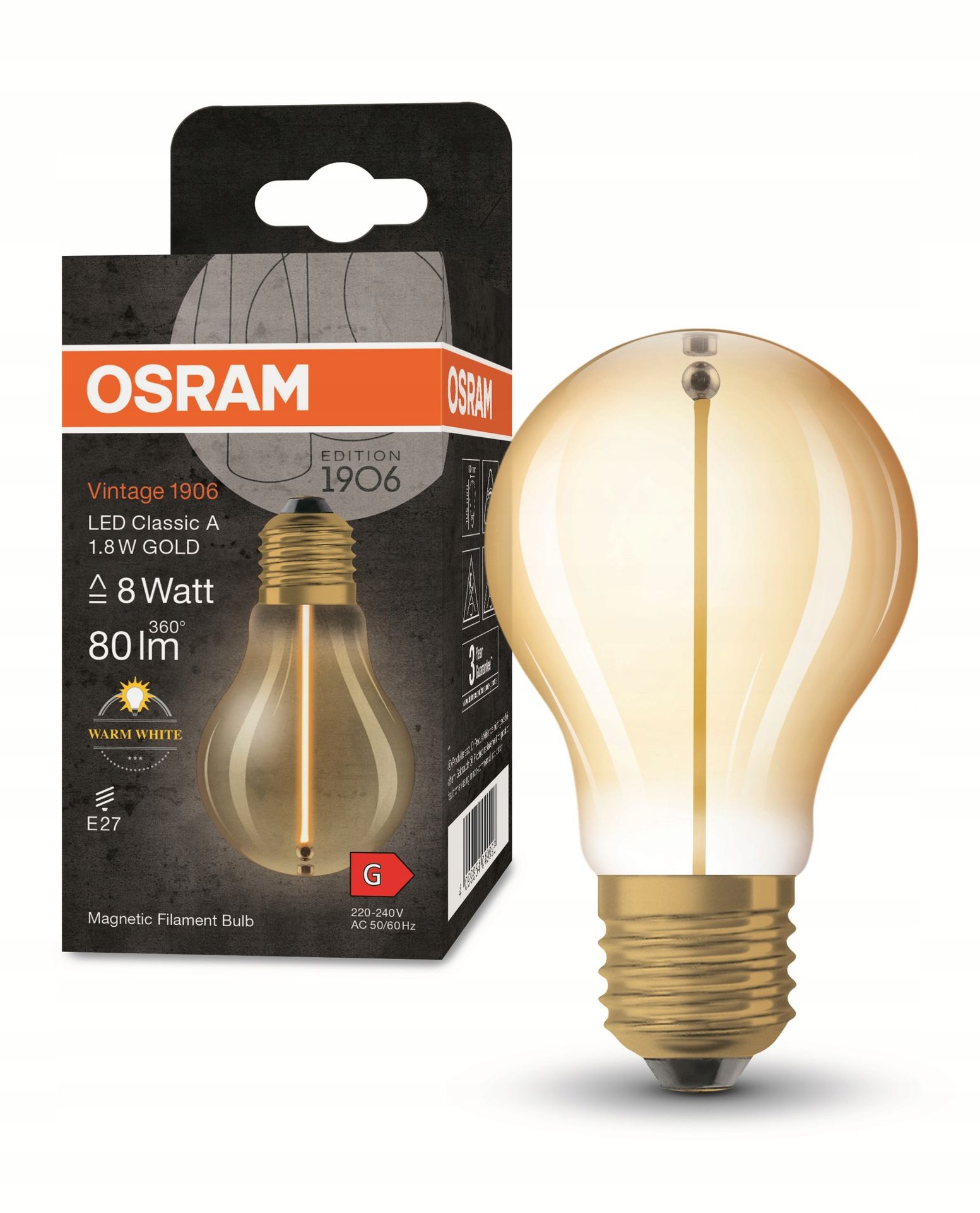 Osram żarówka Led Vintage Filament Magnetic 1.8W 2700K E27 80lm