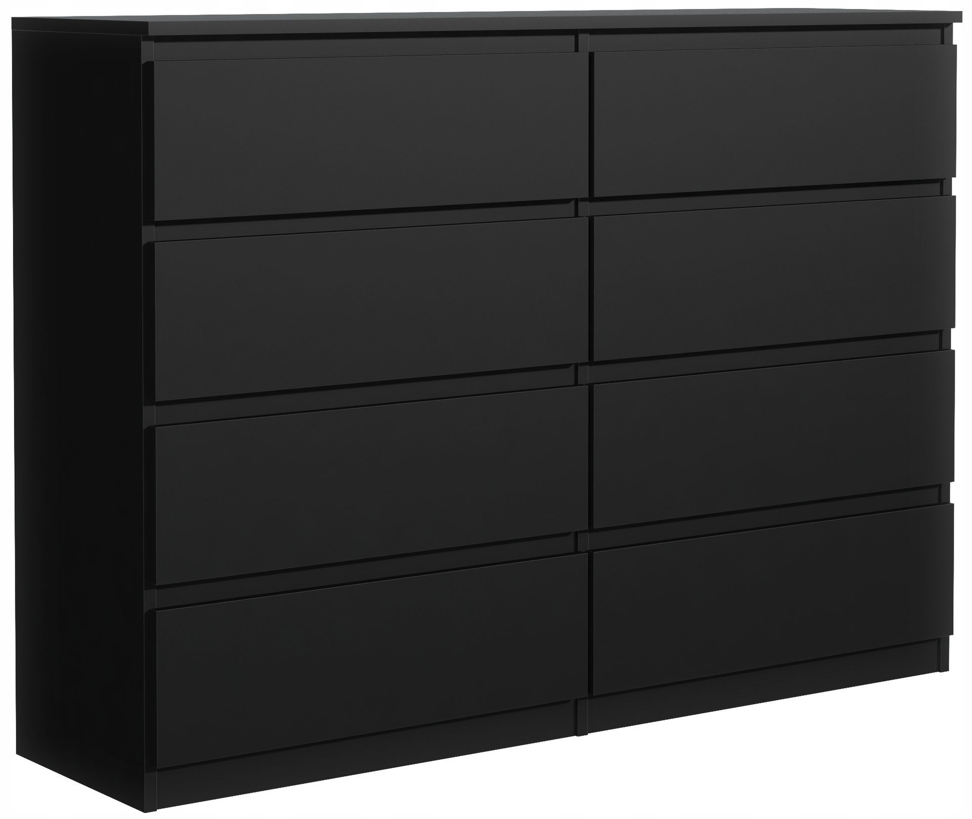 Komoda 8 Szuflad 140 Czarna Mat