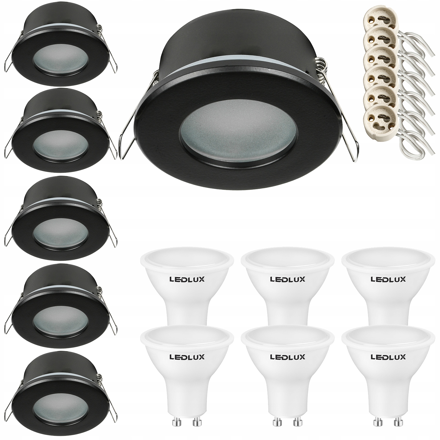 6x Oprawa hermetyczna IP44 +led GU10 4,5W podbitka