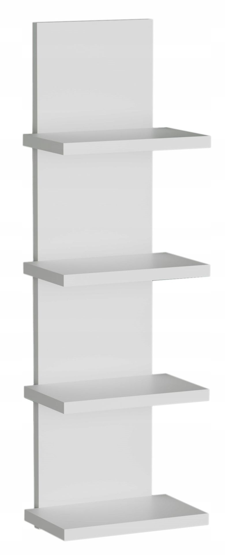 Półka wisząca ścienna panel 4 półki mocowanie niewidoczne 80 cm biała mat
