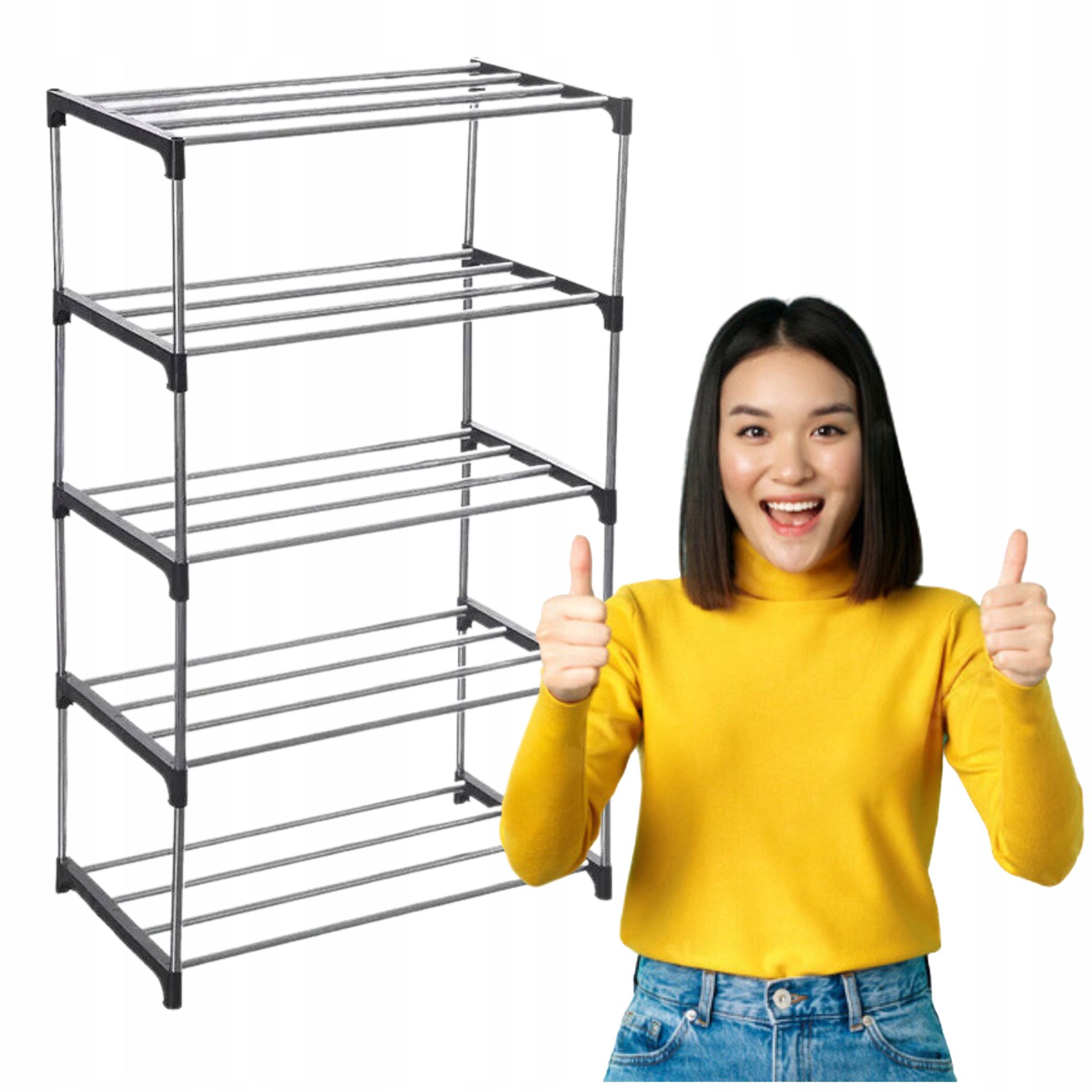 Regał Na Buty Półka Szafa Szafka Stojak Obuwie 5 Poziomy Organizer Wieszak